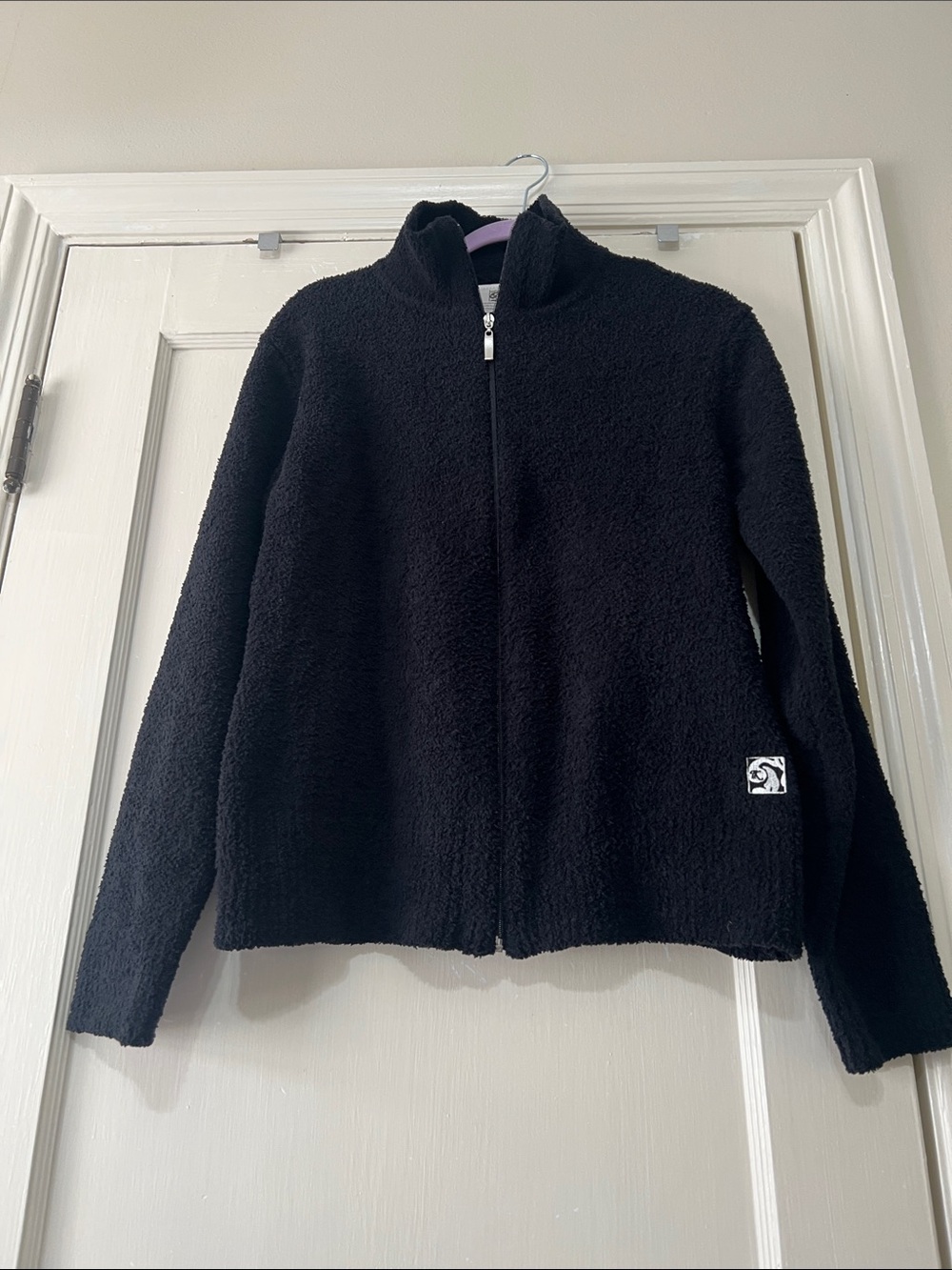 Kashwere Black Full Zip-Up Sport Sherpa Jacket